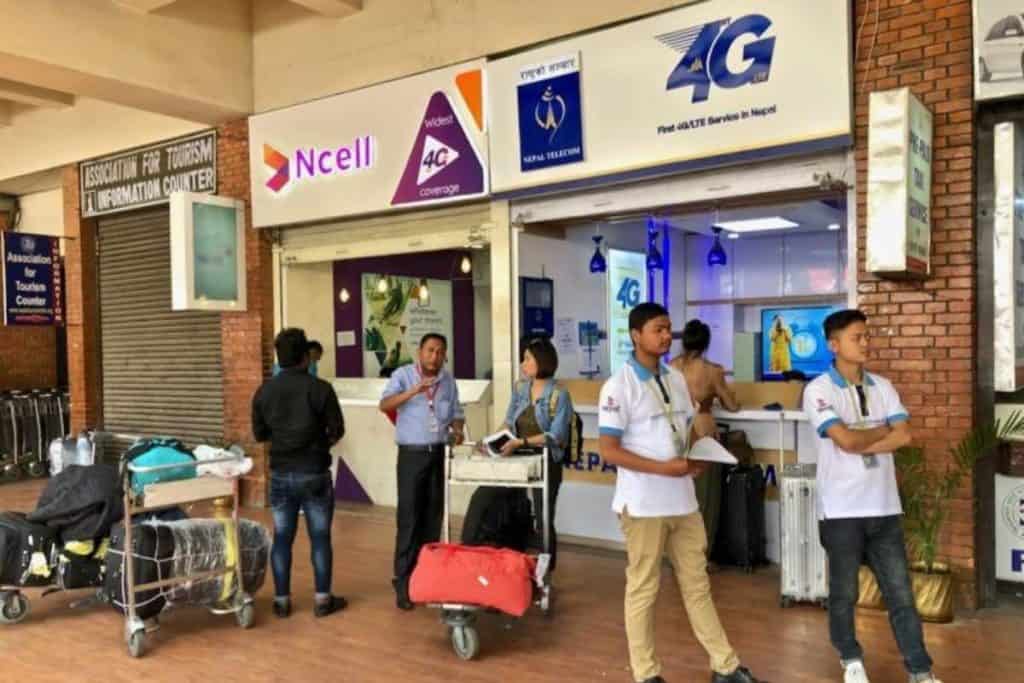 Buying Nepal SIM card for tourists at Kathmandu Tribhuvan International Airport